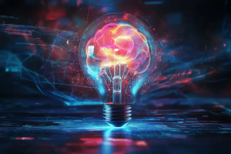 Image showing a brain with data connections, symbolizing learning.